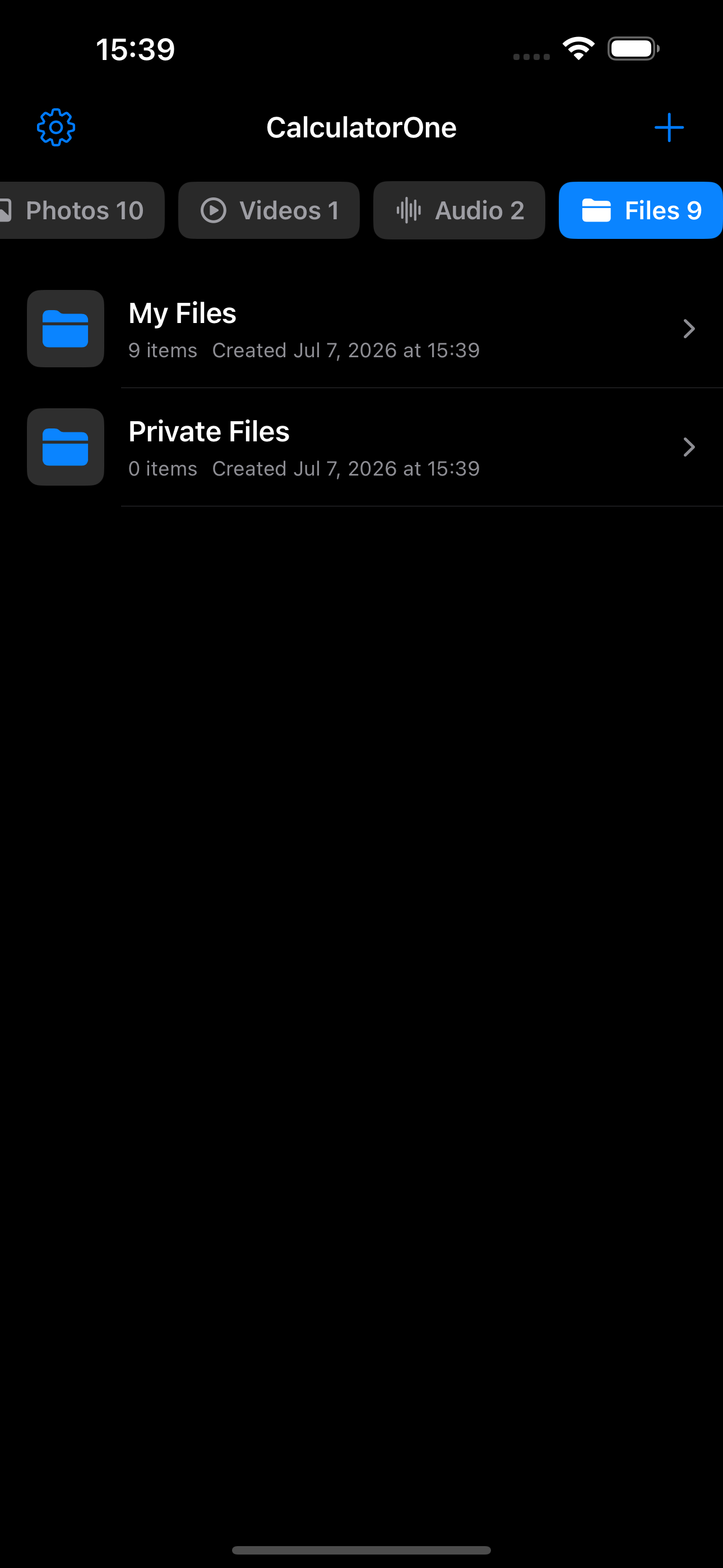 Private file directory in CalculatorOne+